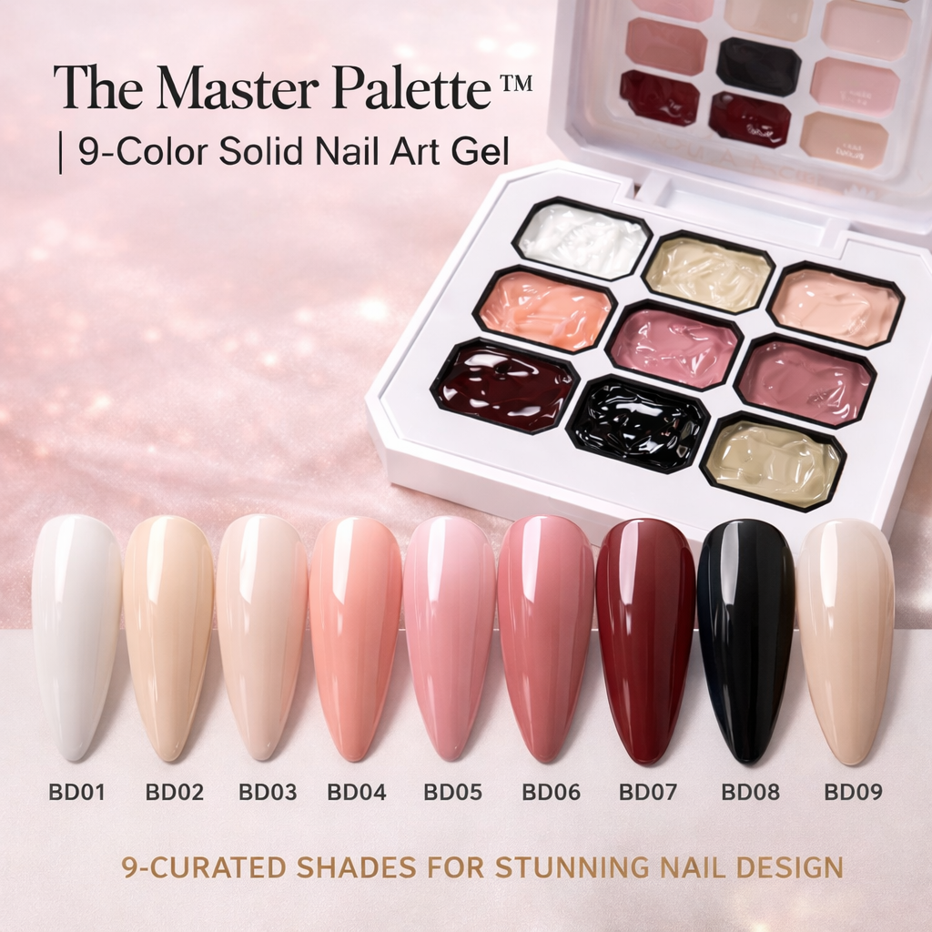 The Master Palette™ | 9-Color Solid Nail Art Gel Makeup art