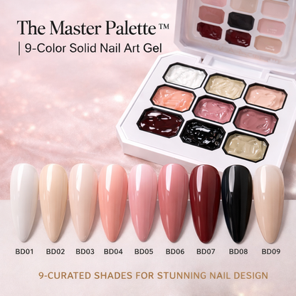 The Master Palette™ | 9-Color Solid Nail Art Gel Makeup art