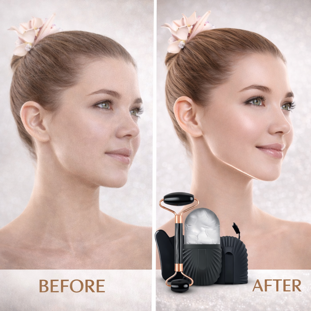 Facial Contouring Ice Roller & Gua Sha Set Makeup art