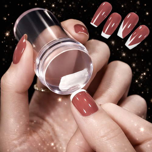 Instant French Manicure Stamper: Soft Jelly Silicone Kit Makeup art