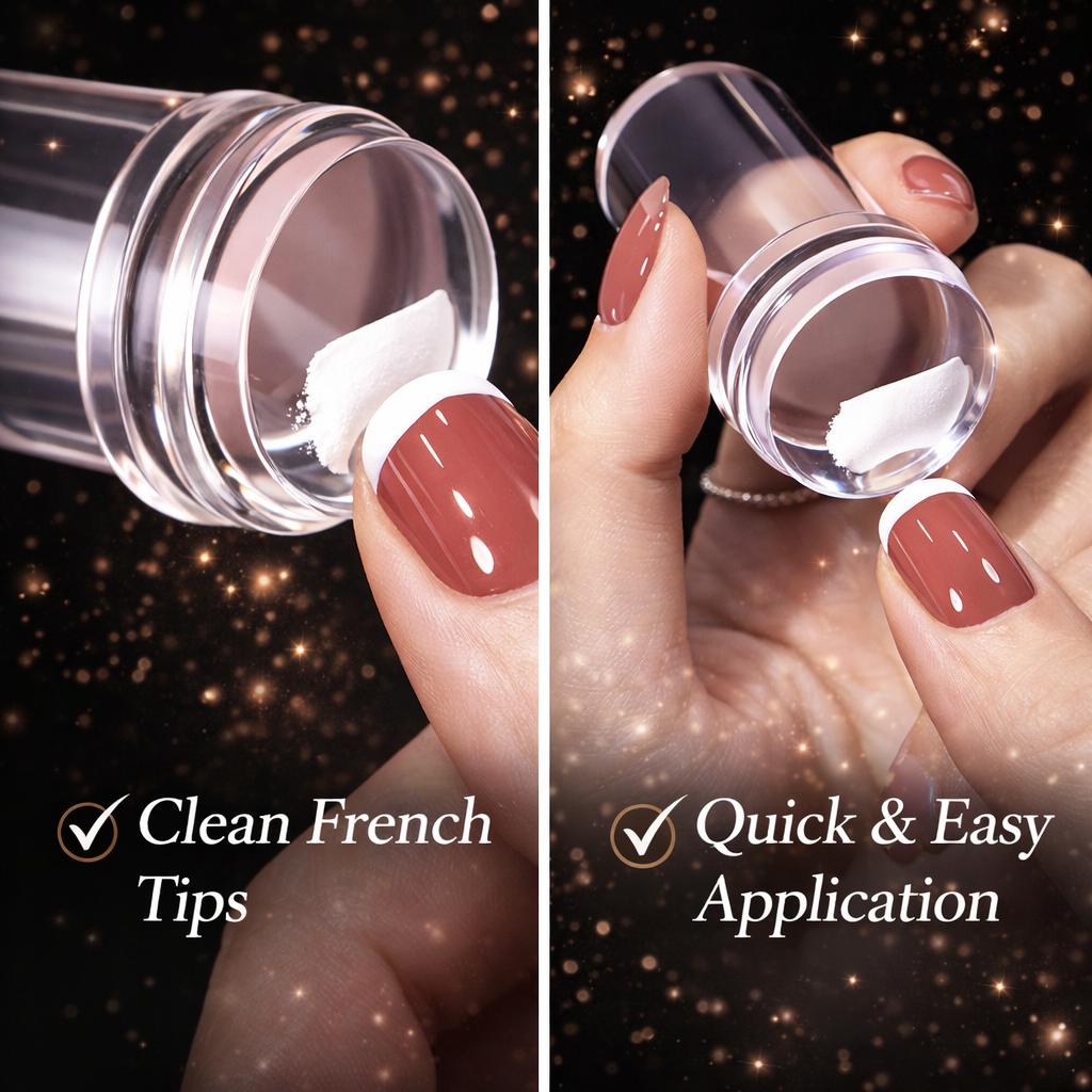 Instant French Manicure Stamper: Soft Jelly Silicone Kit Makeup art