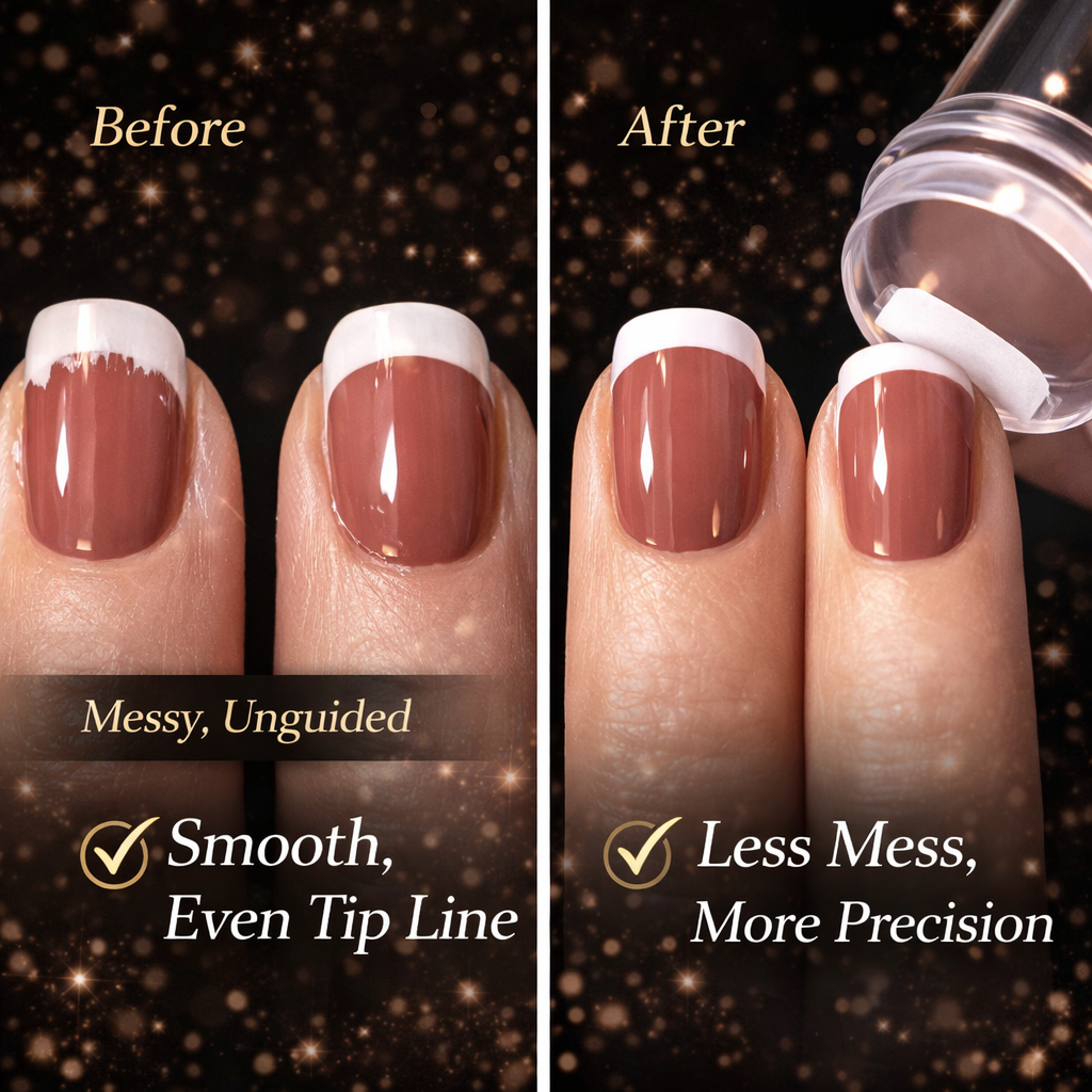 Instant French Manicure Stamper: Soft Jelly Silicone Kit Makeup art