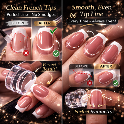 Instant French Manicure Stamper: Soft Jelly Silicone Kit Makeup art