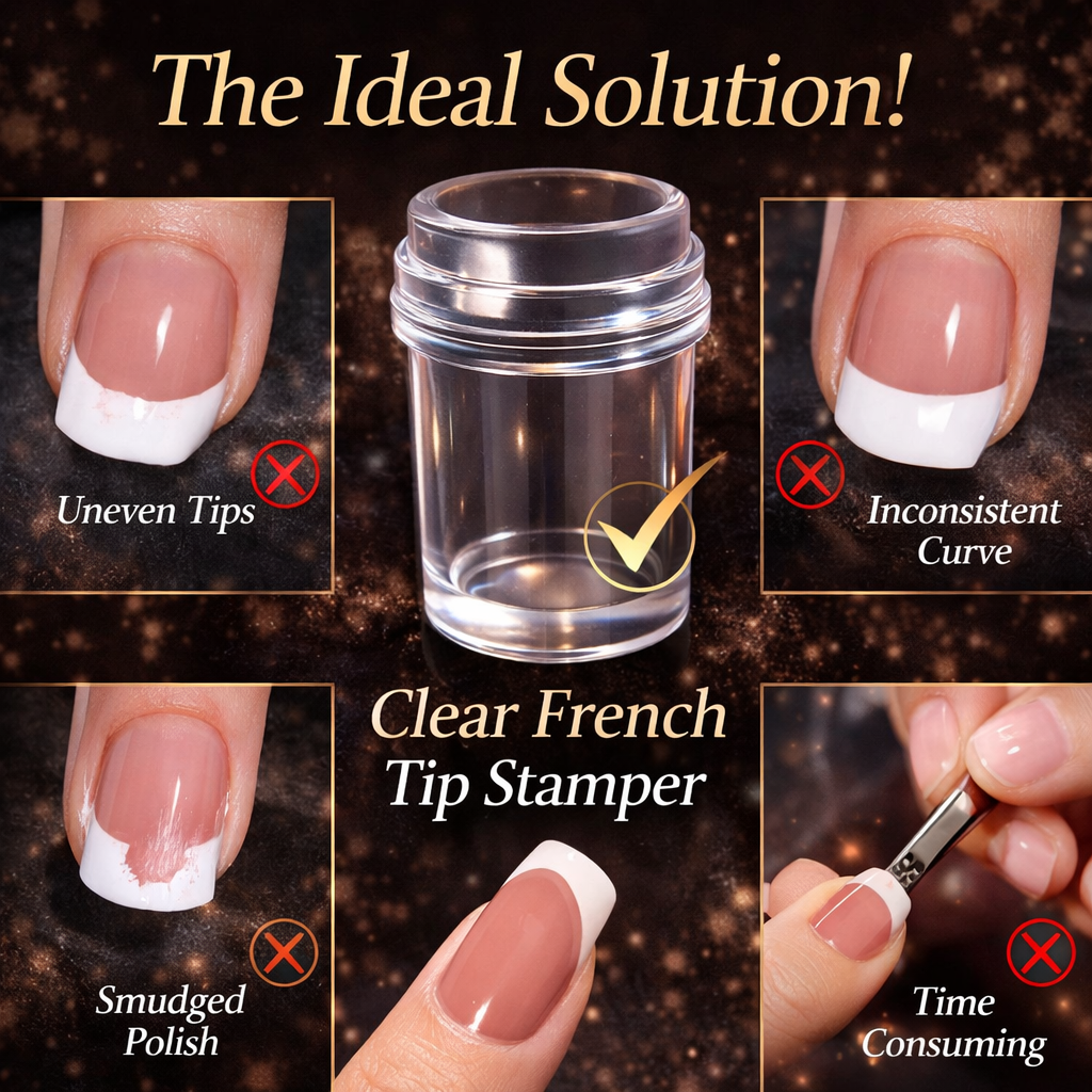 Instant French Manicure Stamper: Soft Jelly Silicone Kit Makeup art