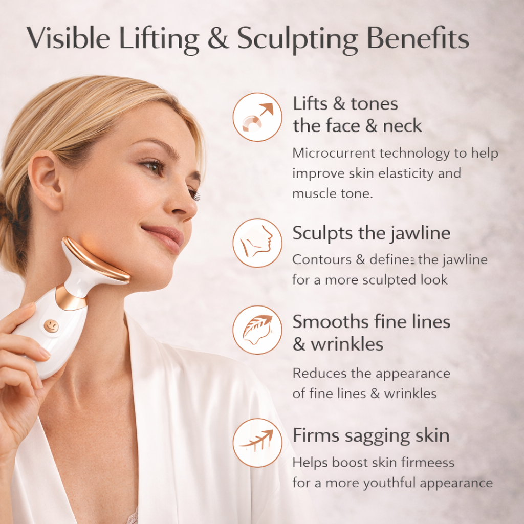 Micro-Current Face & Neck Sculptor: Lift, Firm & Define Makeup art