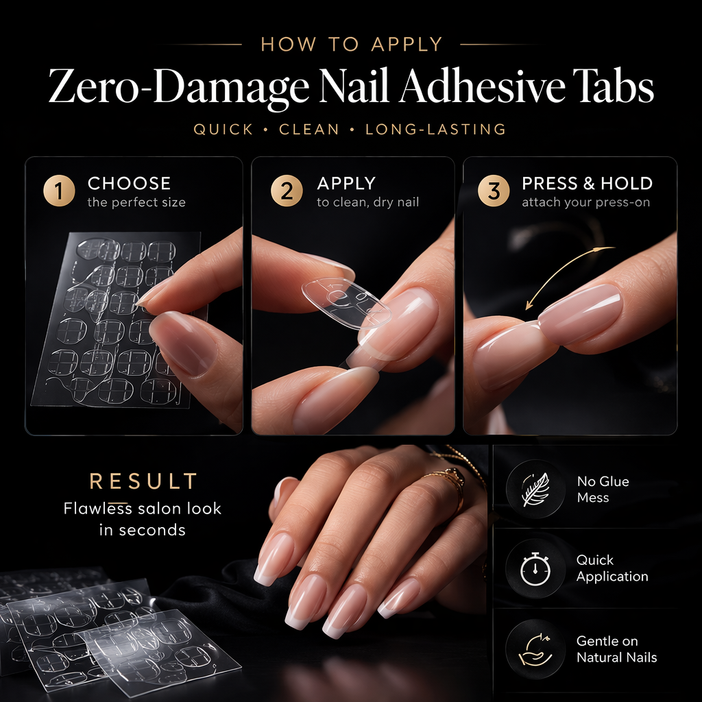 Zero-Damage Nail Adhesive Tabs: Strong Hold & Waterproof Makeup art
