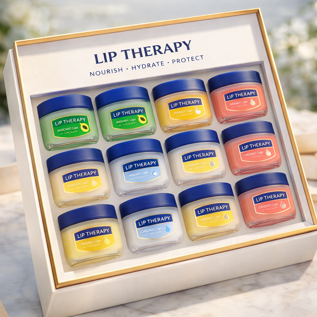 Hydrating Lip Balm Set – Natural Moisturizing Care, Repair & Protection Makeup art
