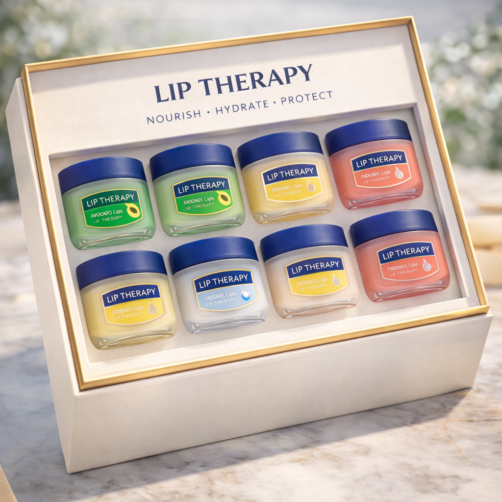 Hydrating Lip Balm Set – Natural Moisturizing Care, Repair & Protection Makeup art