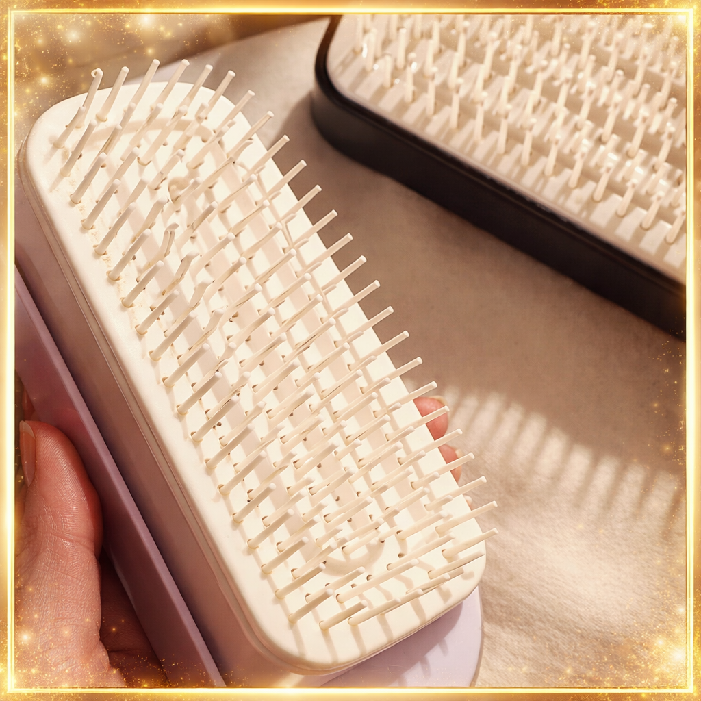 The Magic Self-Cleaning Hair Brush™ | Rotatable Air Cushion Detangling Comb Makeup Art
