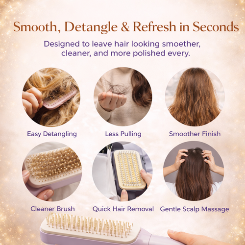 The Magic Self-Cleaning Hair Brush™ | Rotatable Air Cushion Detangling Comb Makeup Art
