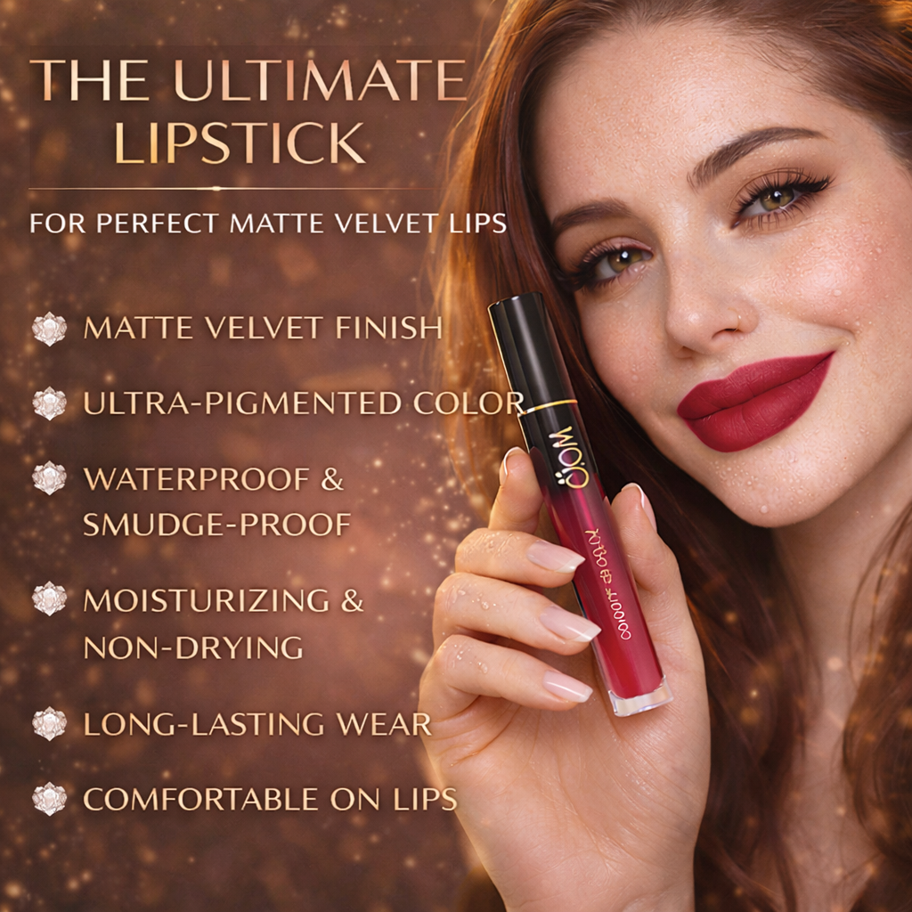 Velvet Matte Liquid Lipstick: Waterproof & Transfer-Proof Makeup art