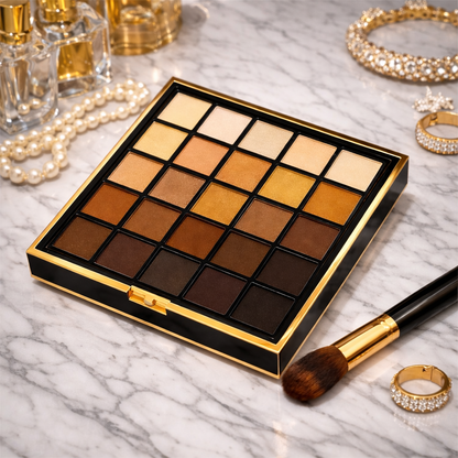 25-Color Eyeshadow Palette - Matte & Shimmer Nudes Makeup art