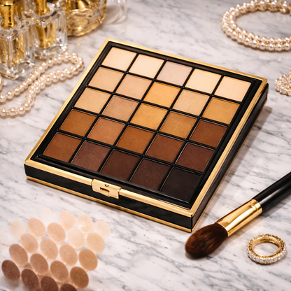 25-Color Eyeshadow Palette - Matte & Shimmer Nudes Makeup art
