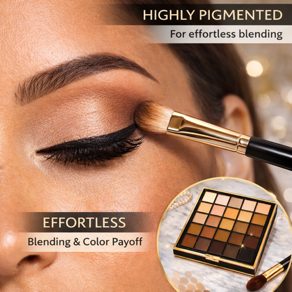 25-Color Eyeshadow Palette - Matte & Shimmer Nudes Makeup art