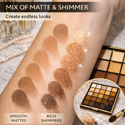 25-Color Eyeshadow Palette - Matte & Shimmer Nudes Makeup art