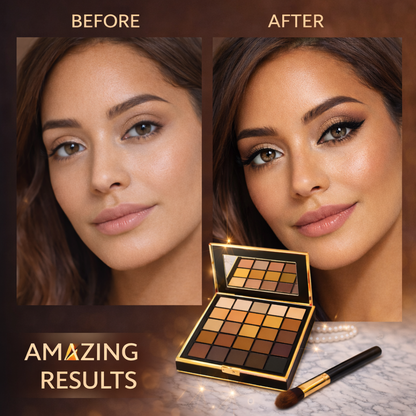 25-Color Eyeshadow Palette - Matte & Shimmer Nudes Makeup art
