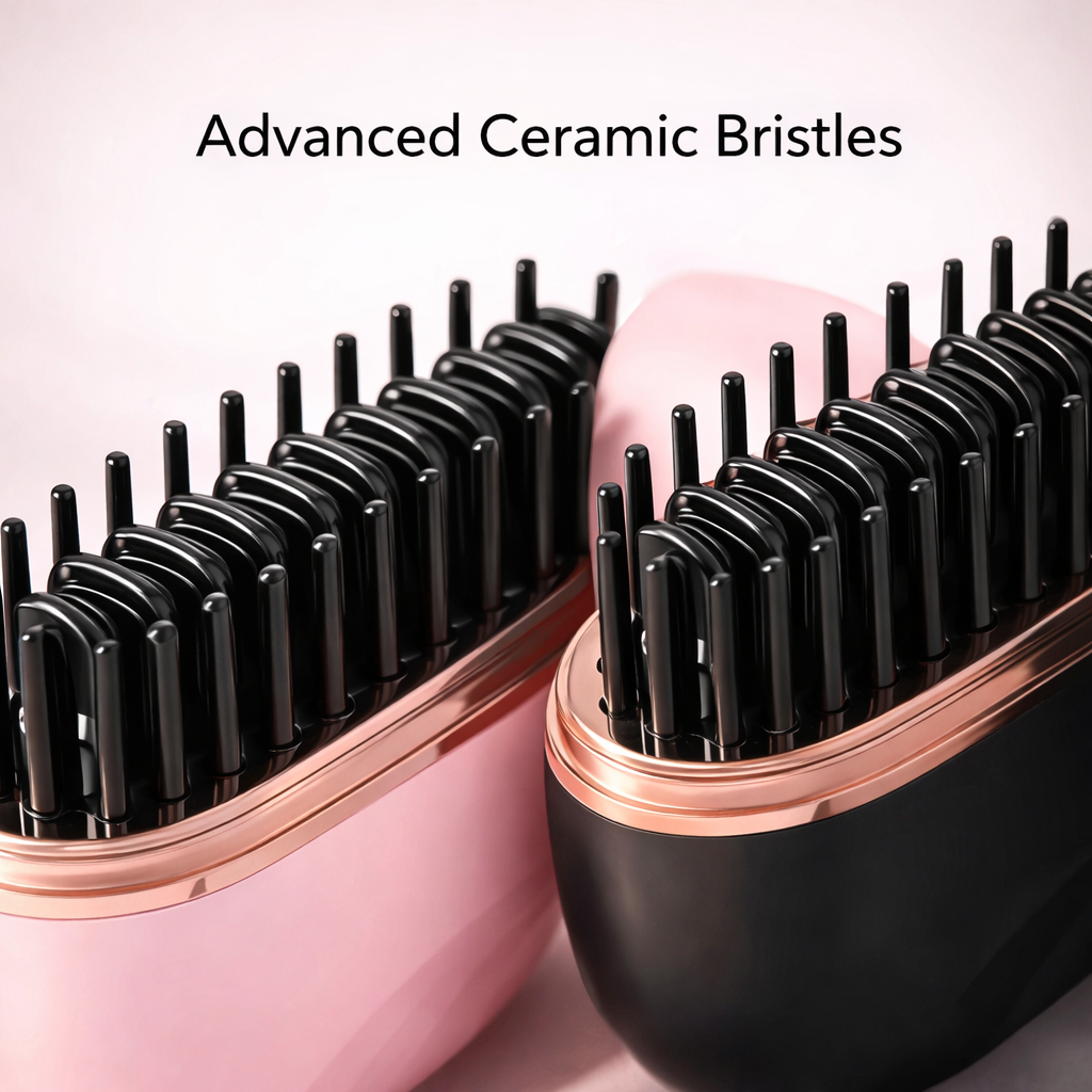 Cordless Electric Hair Straightening Brush Makeup art