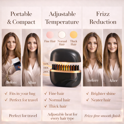 Cordless Electric Hair Straightening Brush Makeup art