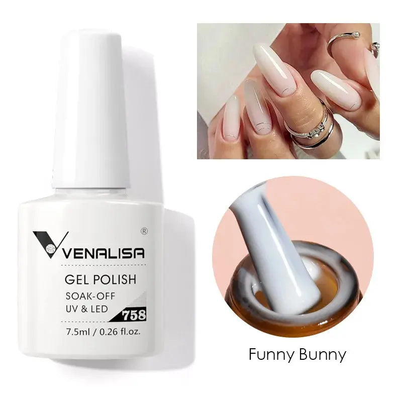 VENALISA 7.5ml Nail Gel Polish VIP5 HEMA Free Semi Permanent Soak off UV LED Nail Gel Varnish Full Coverage Nail Gel Lacquer Makeup art