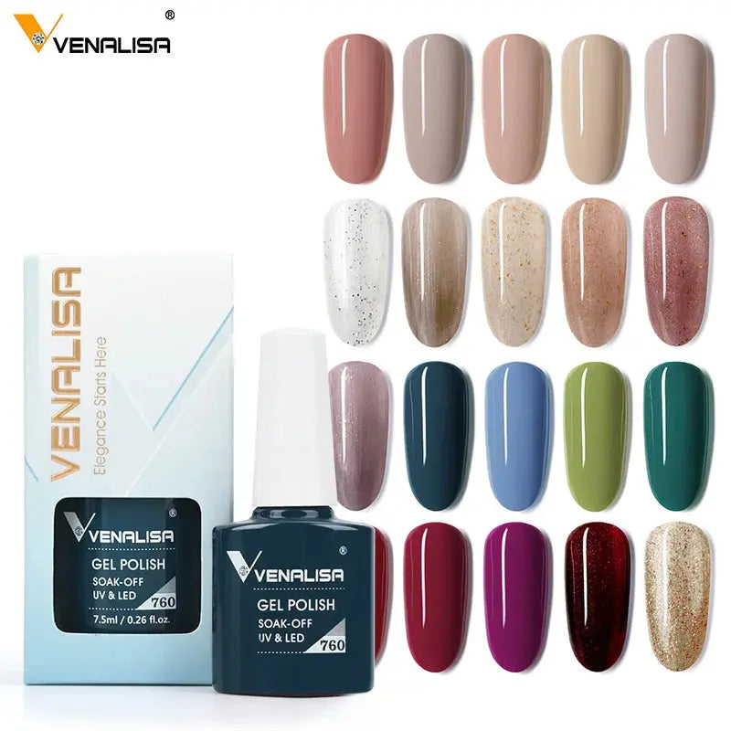 VENALISA 7.5ml Nail Gel Polish VIP5 HEMA Free Semi Permanent Soak off UV LED Nail Gel Varnish Full Coverage Nail Gel Lacquer Makeup art