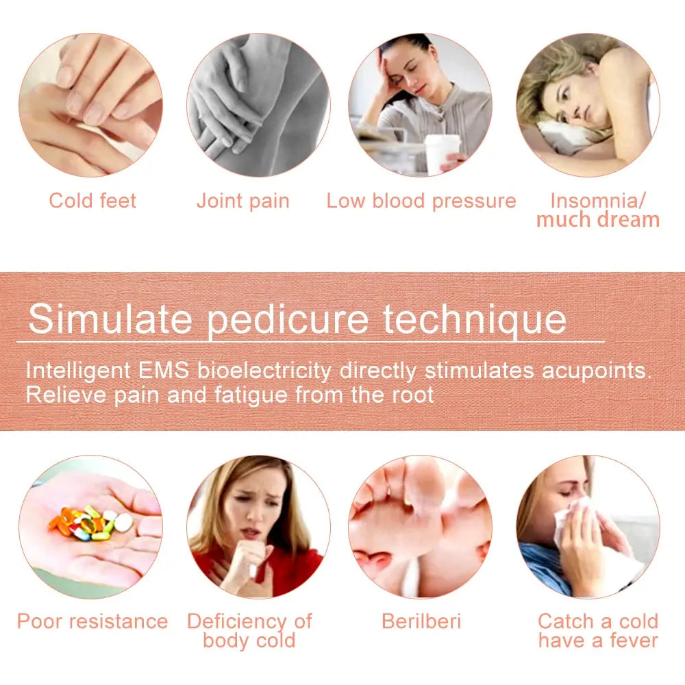 Electric Massage Sole Pad Relieve Sore Feet Leg Cramps Pulse Sole Massager EMS Foot Massager Pad Improve Blood Circulation Makeup art
