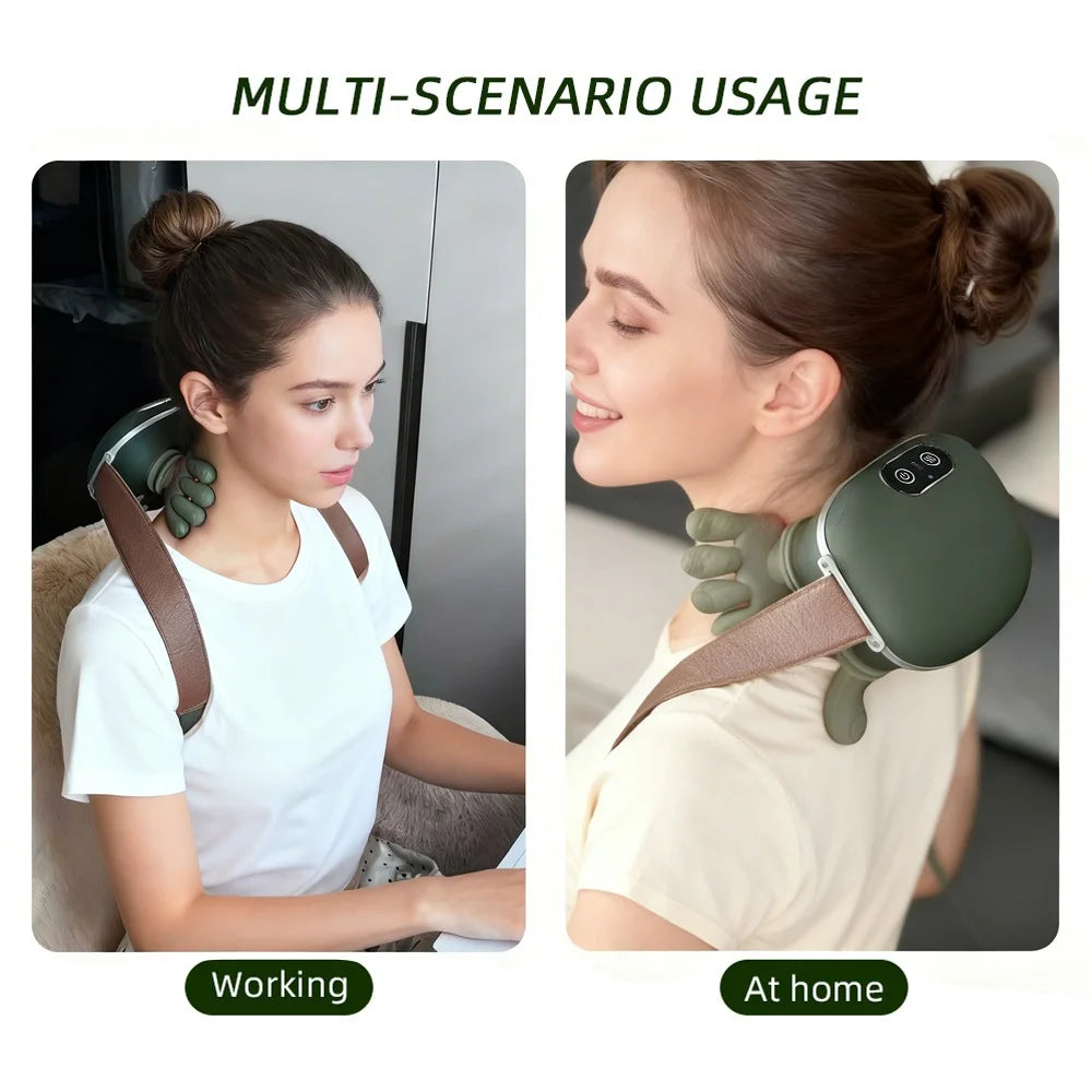 Bionic Finger Neck Shoulder Massager Wireless Neck Cervical Trapezius Kneading Massage Shawl Brushless Motor Neck masajeador Makeup art