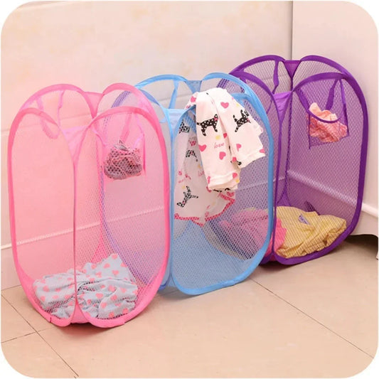 Folding Mesh Laundry & Toy Storage Basket.
