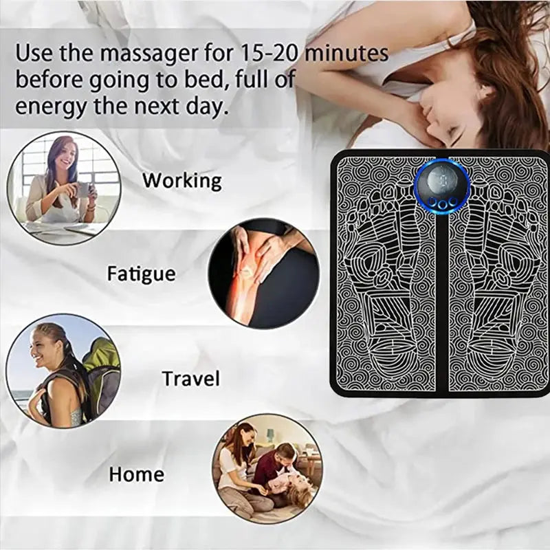 Electric Foot Massager Pad Muscle Massage Relaxation Trainer For Massage Fitness Outdoor Sport Home Family Relax Makeup art