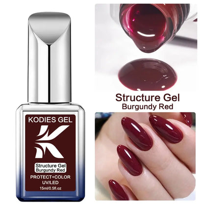 KODIES GEL Structure Rubber Base Gel Nail Polish 15ML UV/LED Cover Pink Gellak Gummy Base Coat Gel Varnish All for Manicure Nail Makeup art