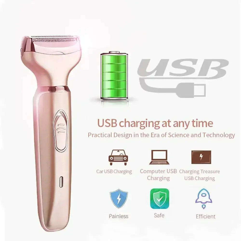 2 In 1 portable Electric Haircut Trimmer epilator woman facial intimate area for body hair removal Sex Shaver Bikini Pubic Rosor Makeup art