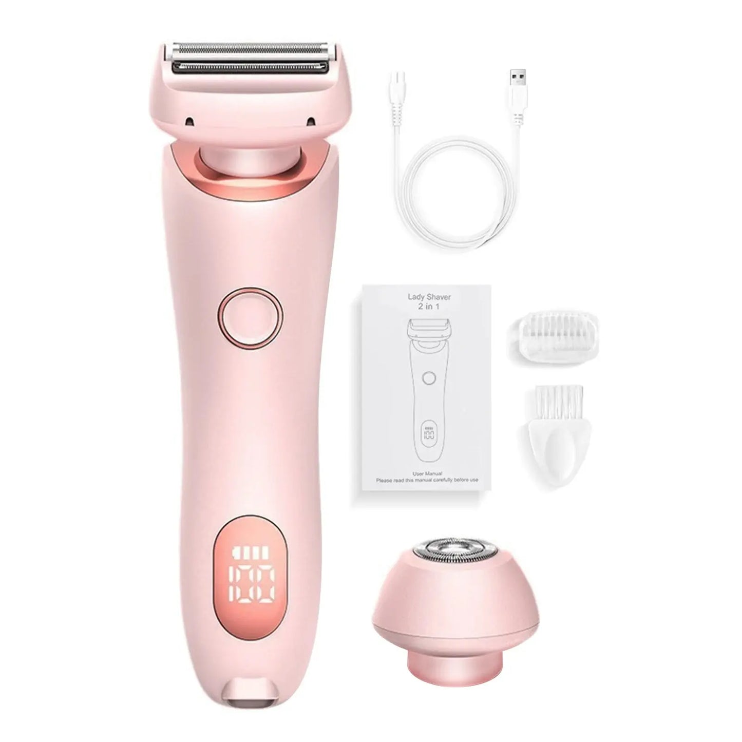2-in-1 Bikini & Body Trimmer - Women's IPX7 Waterproof Electric Shaver for Face Underarms Legs, Painless Hair Removal Kit Makeup art