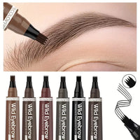 6 Colors 1pc Eyebrow Pen Waterproof 4 Split Tip Eyebrows Pen Eyebrow Tattoo Pen Waterproof Liquid Black Eyebrow Makeup Pencil Makeup art