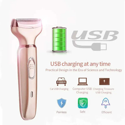 2 In 1 portable Electric Haircut Trimmer epilator woman facial intimate area for body hair removal Sex Shaver Bikini Pubic Rosor Makeup art