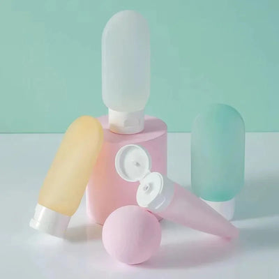 Travel Bottle Set – 4pcs Refillable 60ml + 12 Soft Tubes. Makeup art
