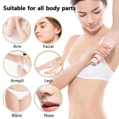 Dual-Head Electric Bikini Trimmer & Body Shaver — Waterproof, Painless, Rechargeable