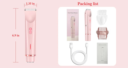 Dual-Head Electric Bikini Trimmer & Body Shaver — Waterproof, Painless, Rechargeable