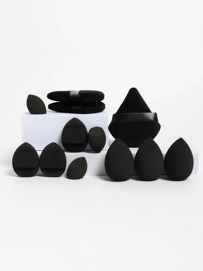 12-Piece All-Purpose Makeup Sponge Set, Made of 3 Loose Powder Puffs, 3 Mini Air Cushion Puffs, 3 Beauty Eggs and 3 Mini Beauty Makeup art