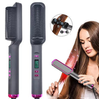 Electric Hot Comb Multifunctional Straight Hair Straightener Comb Negative Ion Anti-Scalding Styling Tool Straightening Brush Makeup art