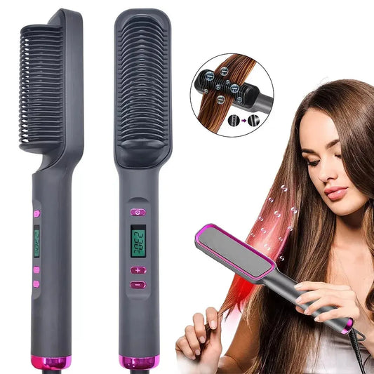 Electric Hot Comb Multifunctional Straight Hair Straightener Comb Negative Ion Anti-Scalding Styling Tool Straightening Brush Makeup art