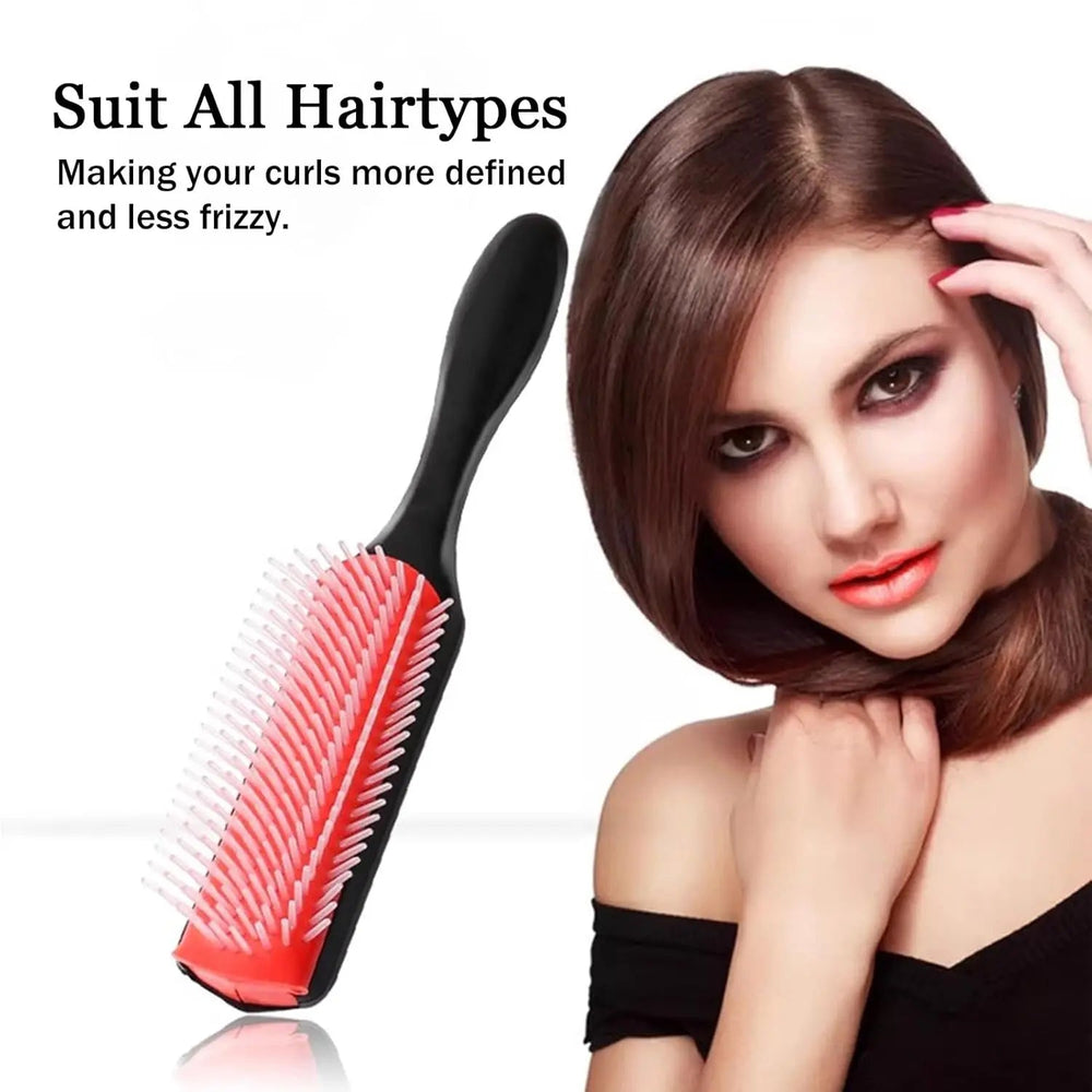 9-Rows Cushion Nylon Bristle Hair Brush Classic Detangling Wet Dry Curly Hair Defining Separating Shaping Styling Tool Makeup art