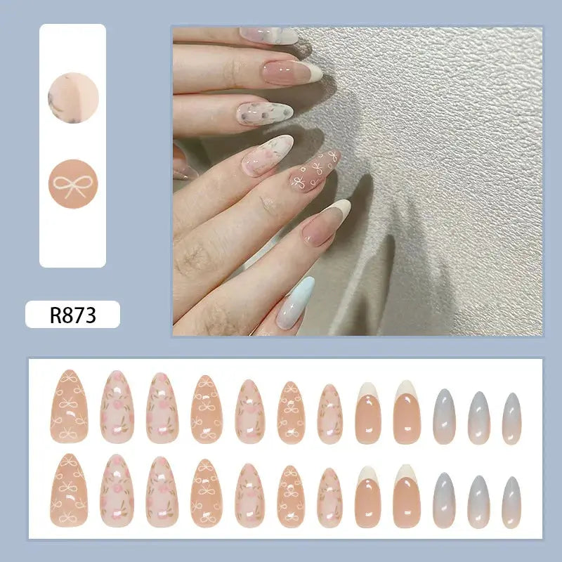 Sweet Sweetheart 24 Pcs Press on Nails Pink Gradient Fake Nails Glossy Artificial Finger Manicure Reusable False Nails for Women Makeup art