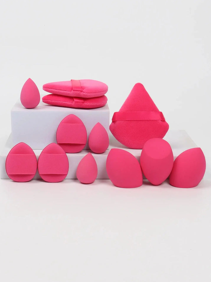 12-Piece All-Purpose Makeup Sponge Set, Made of 3 Loose Powder Puffs, 3 Mini Air Cushion Puffs, 3 Beauty Eggs and 3 Mini Beauty Makeup art