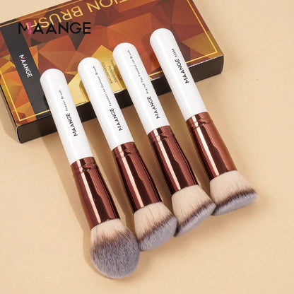 MAANGE 4Pcs Makeup Brushes with Case Foundation Concealer Powder Makeup Brush Soft Dense Bristles Big Cosmetic Brushes Beauty Makeup art