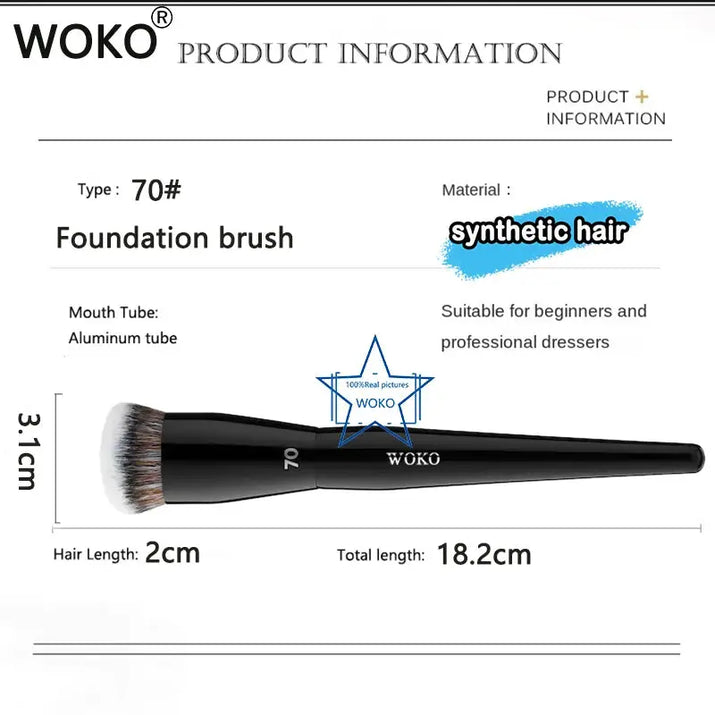 Flat Top Foundation Makeup Brushes Flat Angled Synthetic Hair Face Contour Foundation Liquid Cream Bronzer Buffing Makeup Tool Makeup art