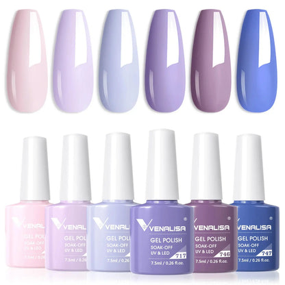VENALISA 7.5ml Nail Gel Polish VIP5 HEMA Free Semi Permanent Soak off UV LED Nail Gel Varnish Full Coverage Nail Gel Lacquer Makeup art