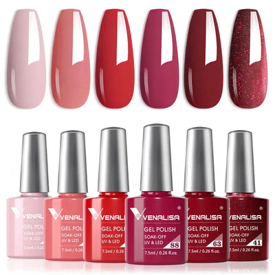 VENALISA 7.5ml Nail Gel Polish VIP5 HEMA Free Semi Permanent Soak off UV LED Nail Gel Varnish Full Coverage Nail Gel Lacquer Makeup art