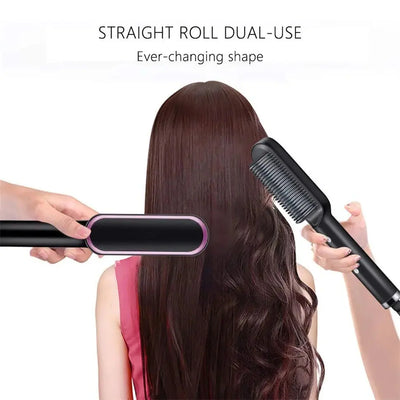 Multifunctional Ionic Hair Straightener Curler Brush Fast Heating Curler Straightener Comb Styler Electric Fast Heating Comb Makeup art