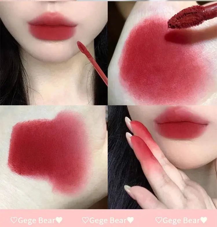 Gege Bear Rabbit Lip Glaze, Matte Velvet Lip Clay Long-lasting Color Non-drying Lipstick Makeup art