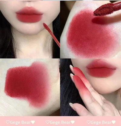 Gege Bear Rabbit Lip Glaze, Matte Velvet Lip Clay Long-lasting Color Non-drying Lipstick Makeup art