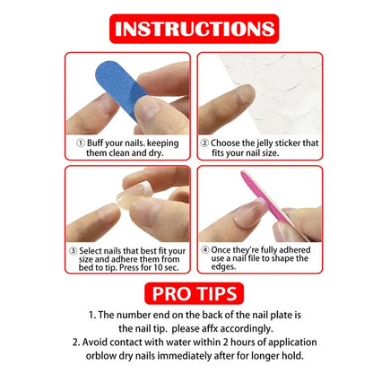 Hot New Women Girls 24Pcs Long Square Red French White Border Heart Full Coverage Wearable Fake Nail Press on Nail Art Makeup art